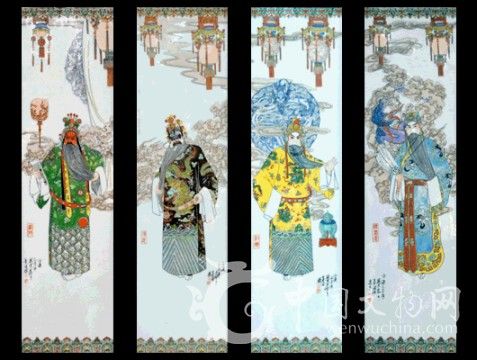 作者:方復(fù) 古彩瓷畫 三國演義(劉備、關(guān)羽、張飛、諸葛亮)